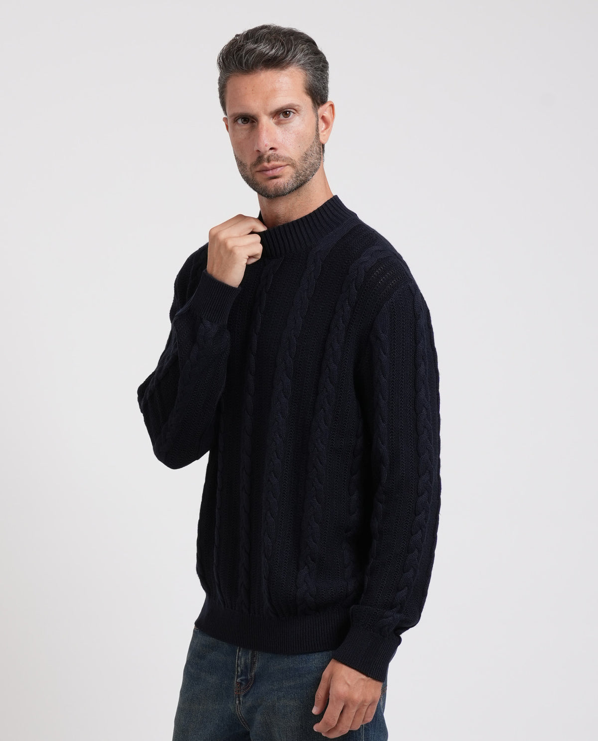 Pullover uomo Armani Exchange con trama a trecce 