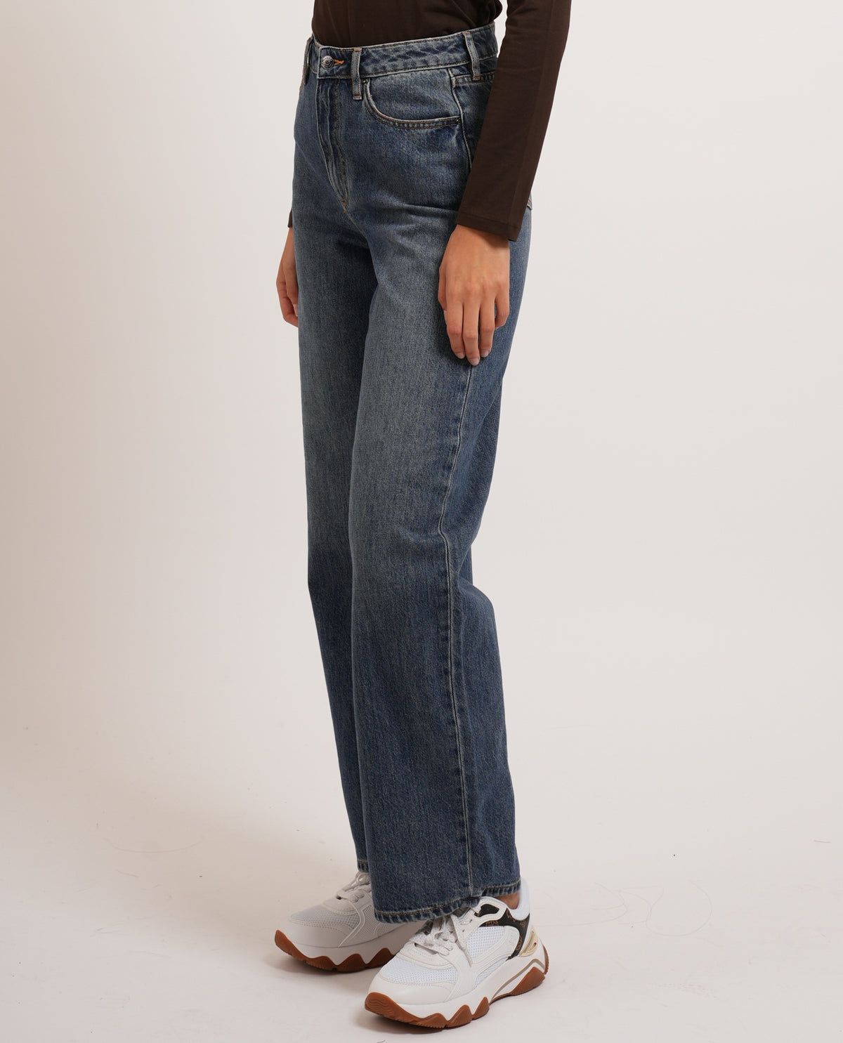 Jeans donna AX a 5 tasche in cotone rigido 