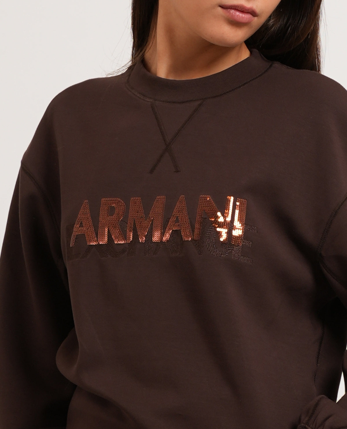 Felpa donna Armani Exchange maxi logo 