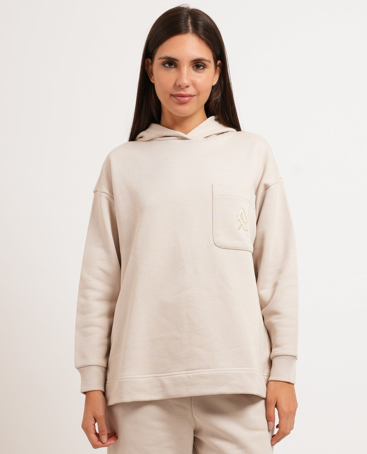 Felpa Armani Exchange con tasca e cappuccio 