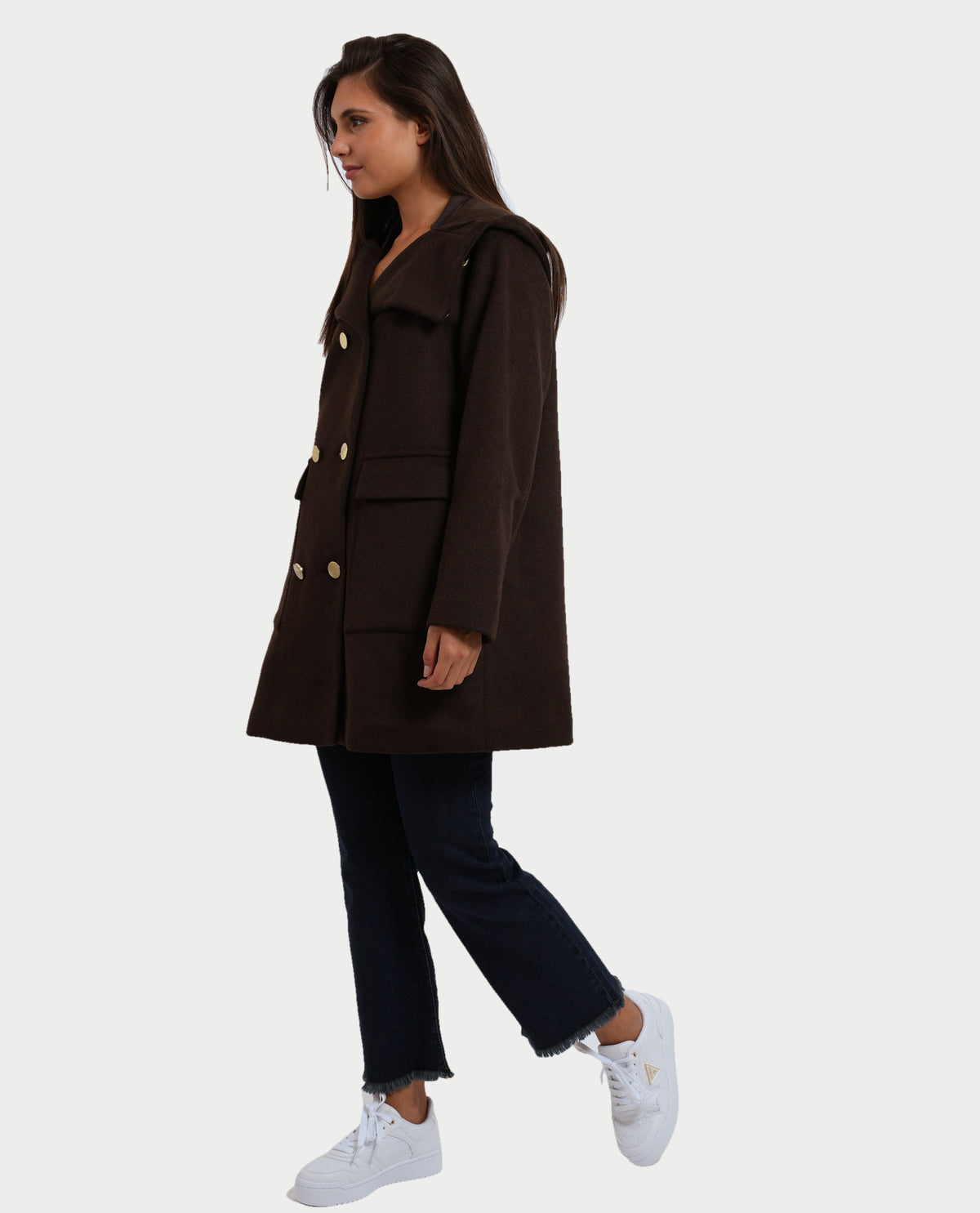 Cappotto doppiopetto donna AX in misto lana 
