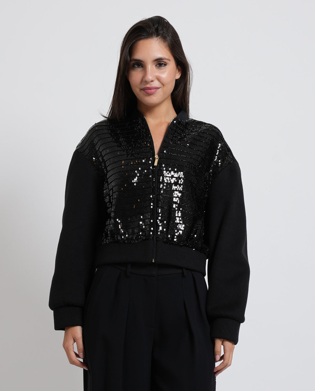 Giubbotto donna Armani con paillettes fullzip 