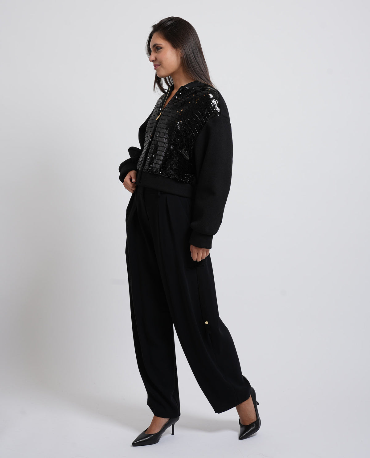 Giubbotto donna Armani con paillettes fullzip 