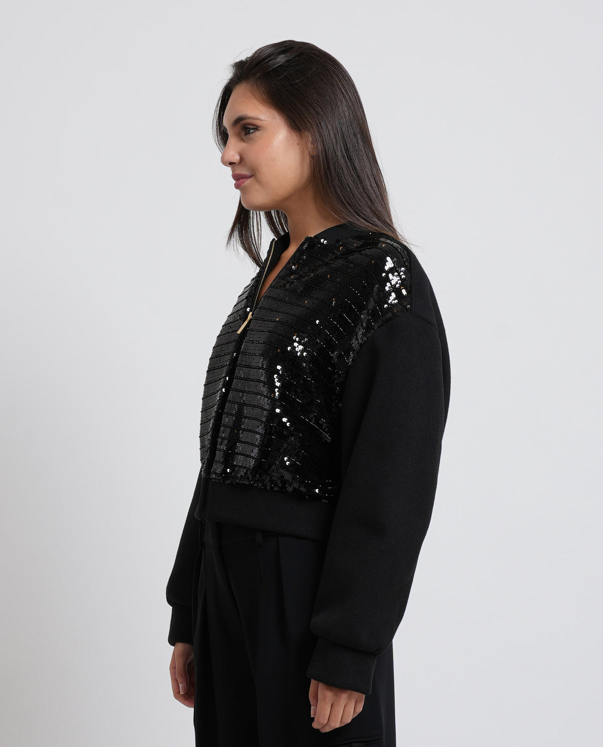 Giubbotto donna Armani con paillettes fullzip 