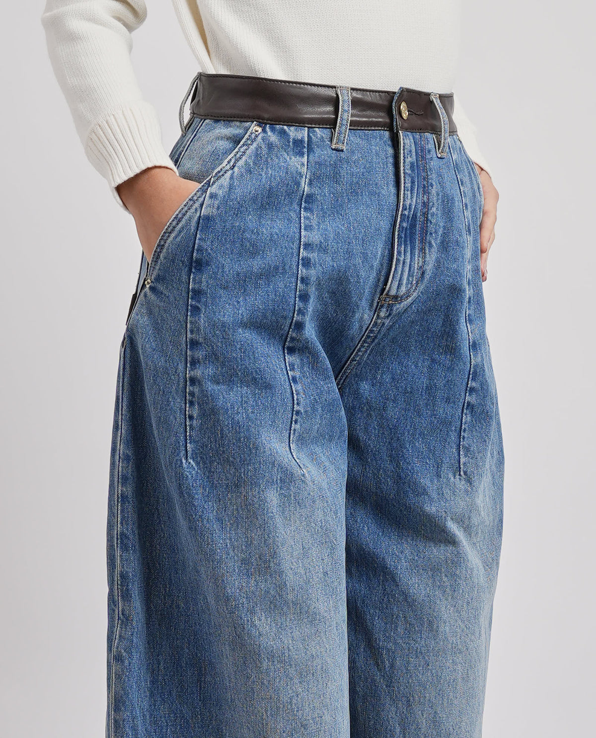Jeans relaxed fit AX donna a gamba larga 