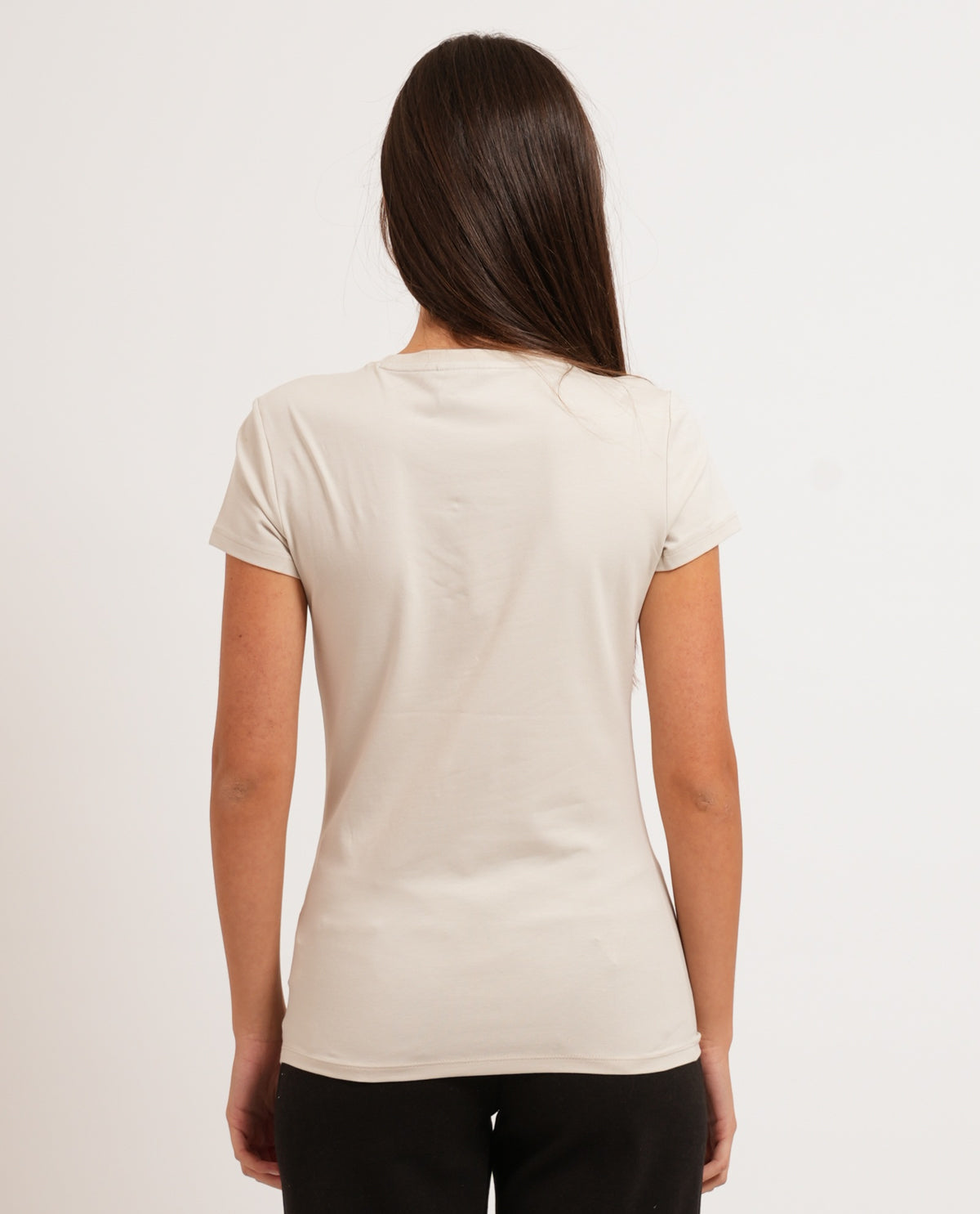 T-shirt donna Armani Exchange logo metallizzato 