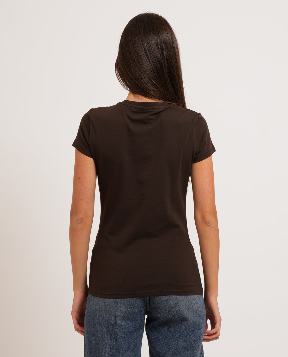 T-shirt donna Armani Exchange logo metallizzato 