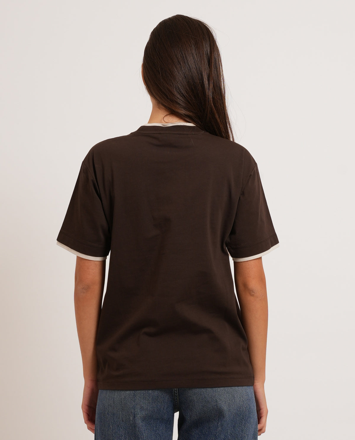 T-shirt donna AX con logo e dettagli a contrasto 