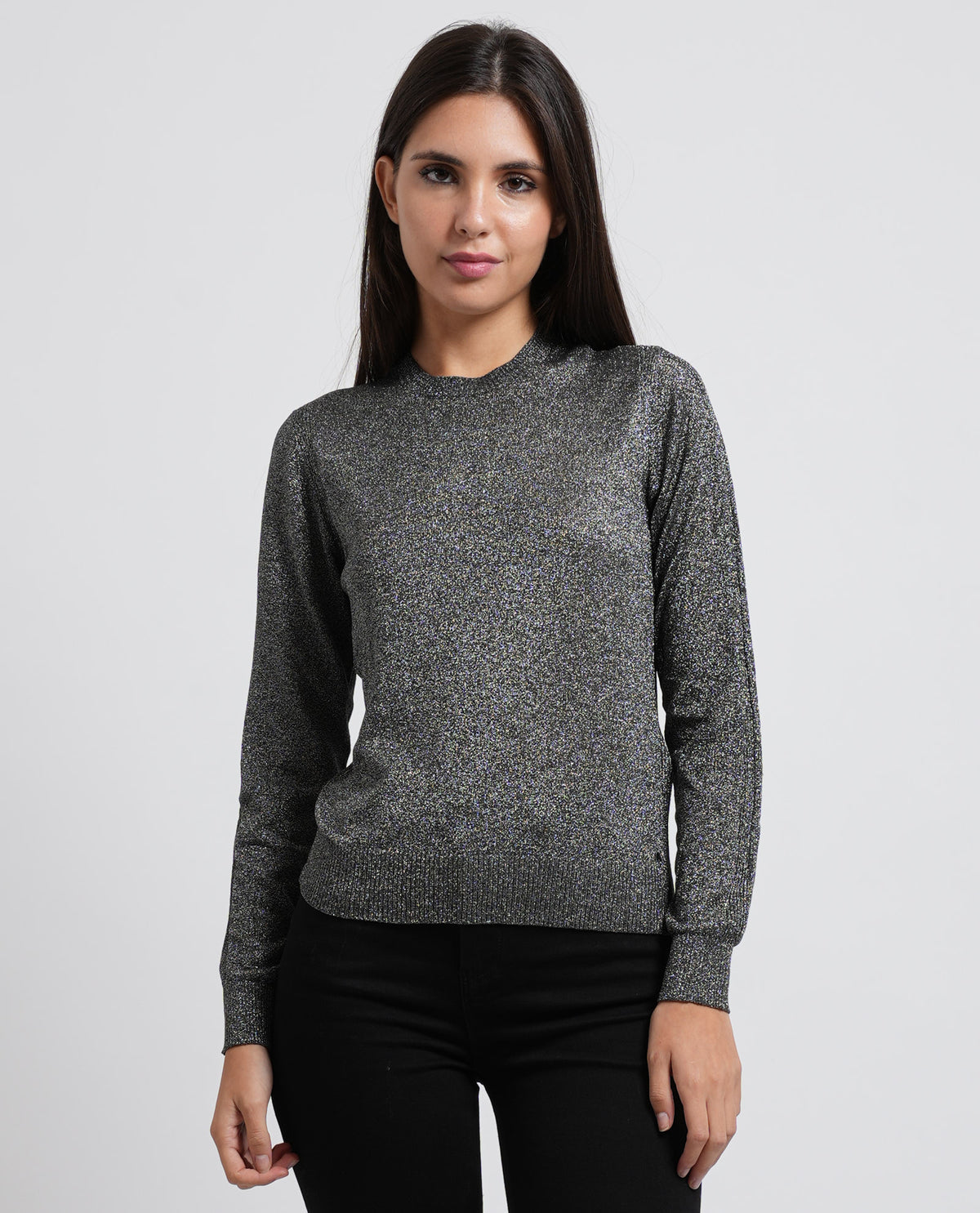 Pullover donna Armani in viscosa metallizata 