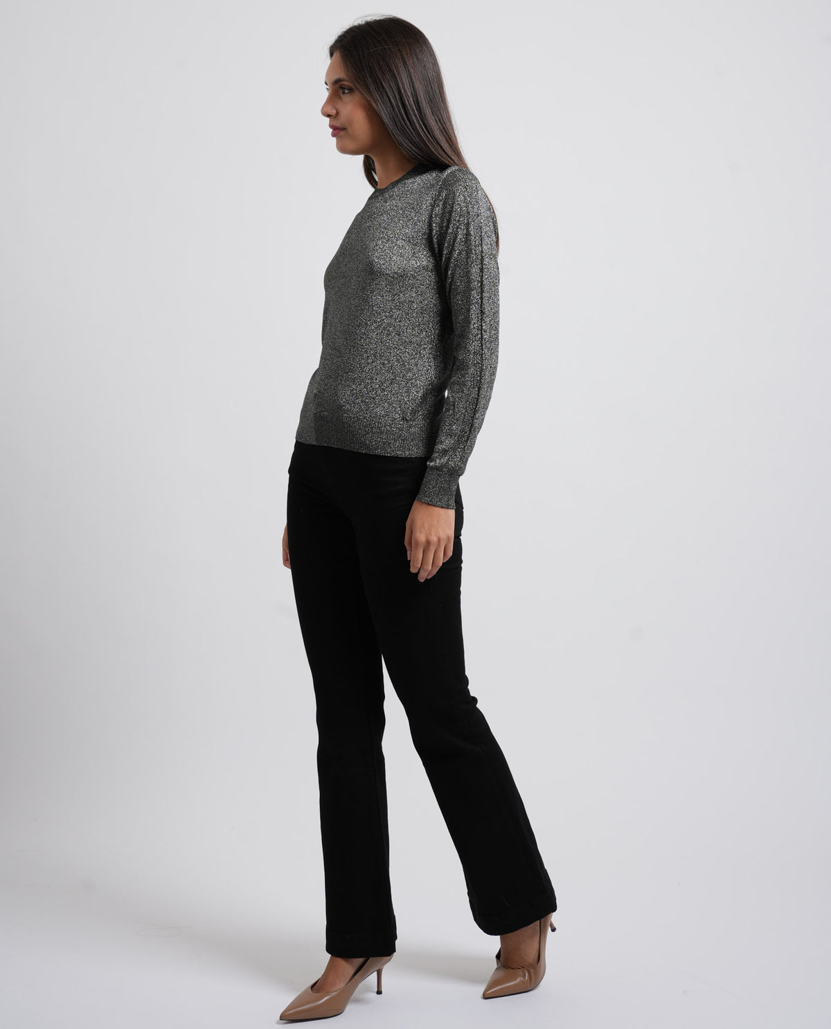 Pullover donna Armani in viscosa metallizata 