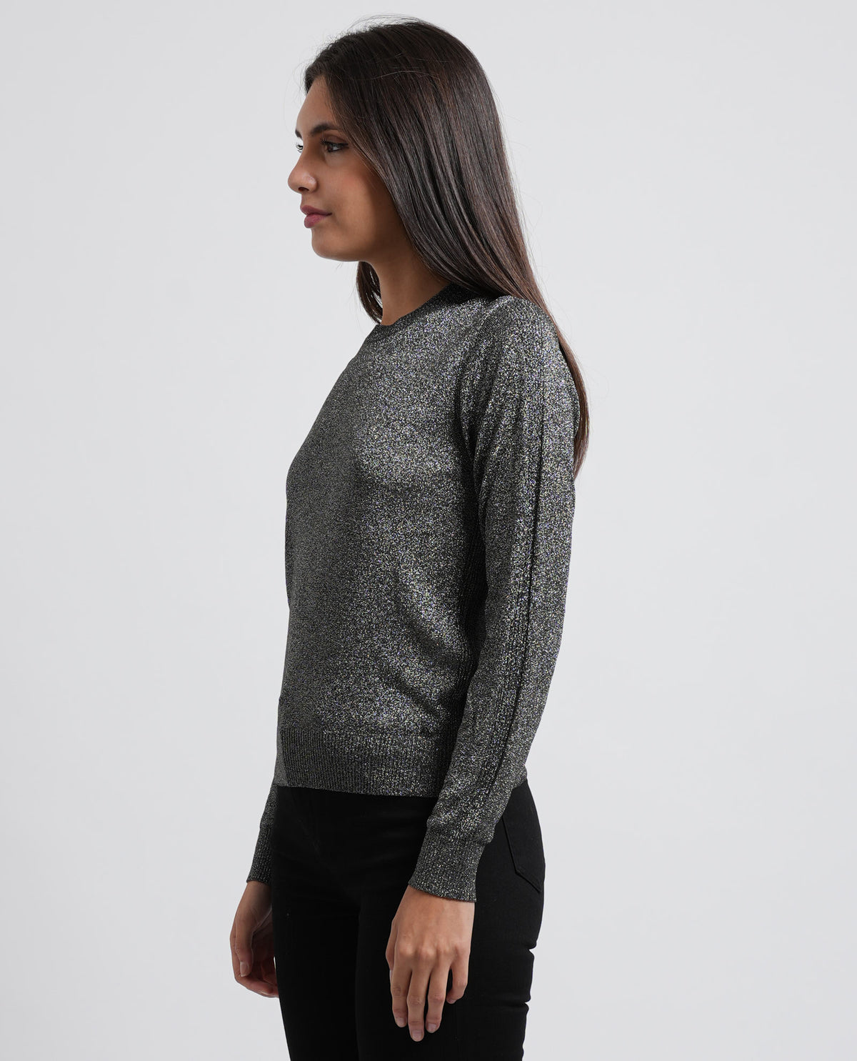 Pullover donna Armani in viscosa metallizata 