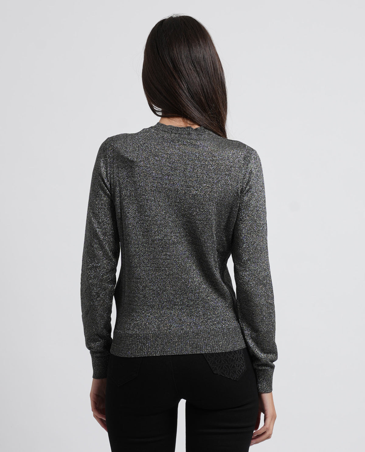Pullover donna Armani in viscosa metallizata 