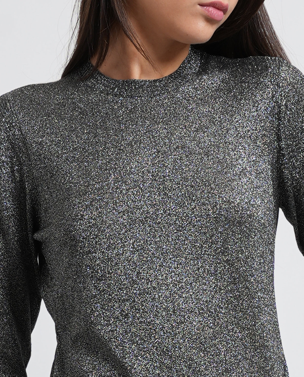 Pullover donna Armani in viscosa metallizata 