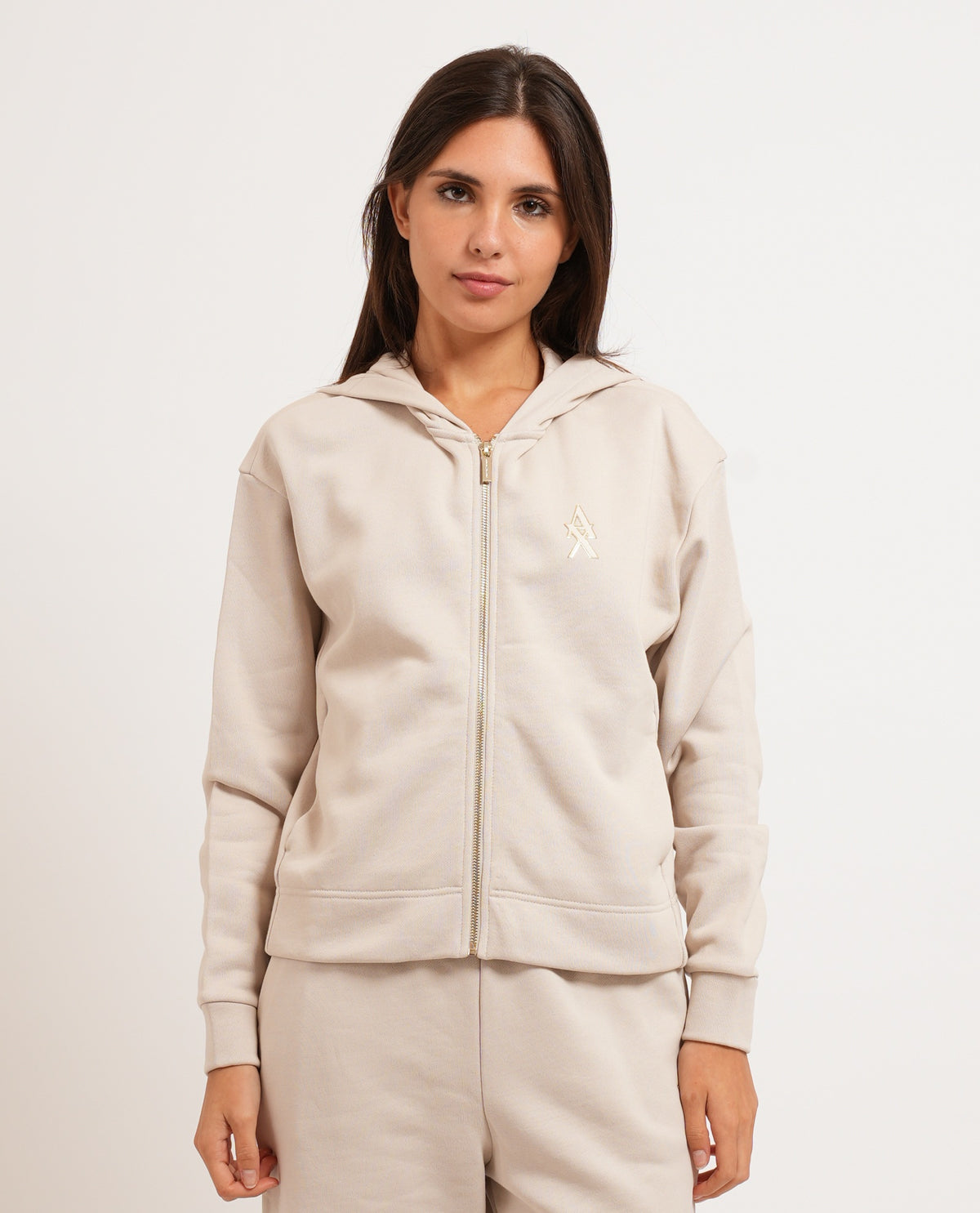 Felpa donna AX in cotone con cappuccio 