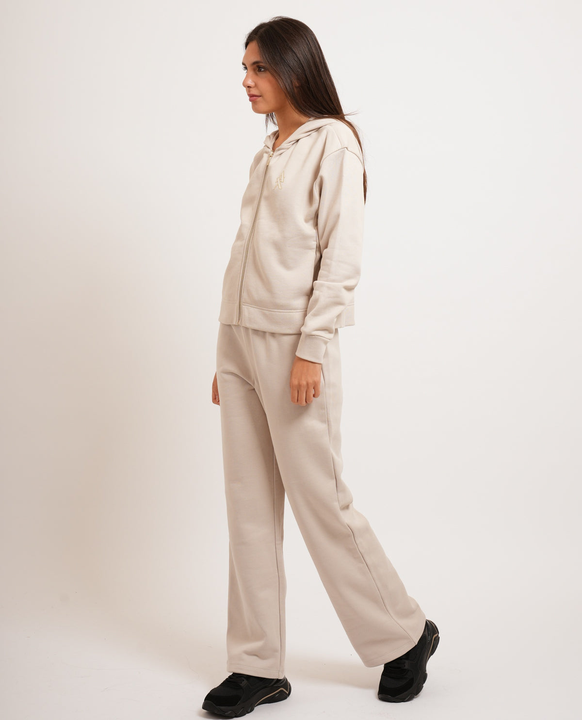Felpa donna AX in cotone con cappuccio 