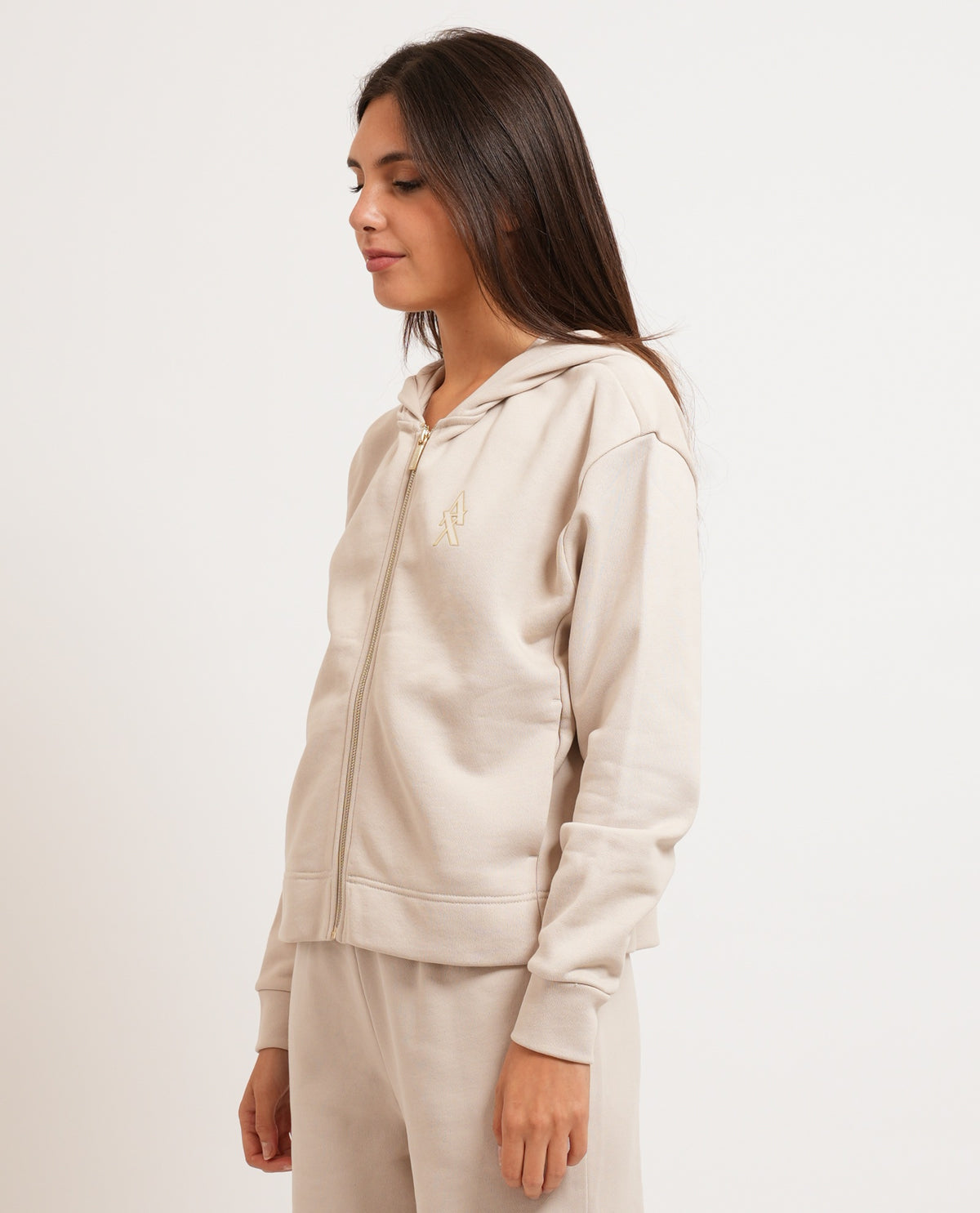 Felpa donna AX in cotone con cappuccio 