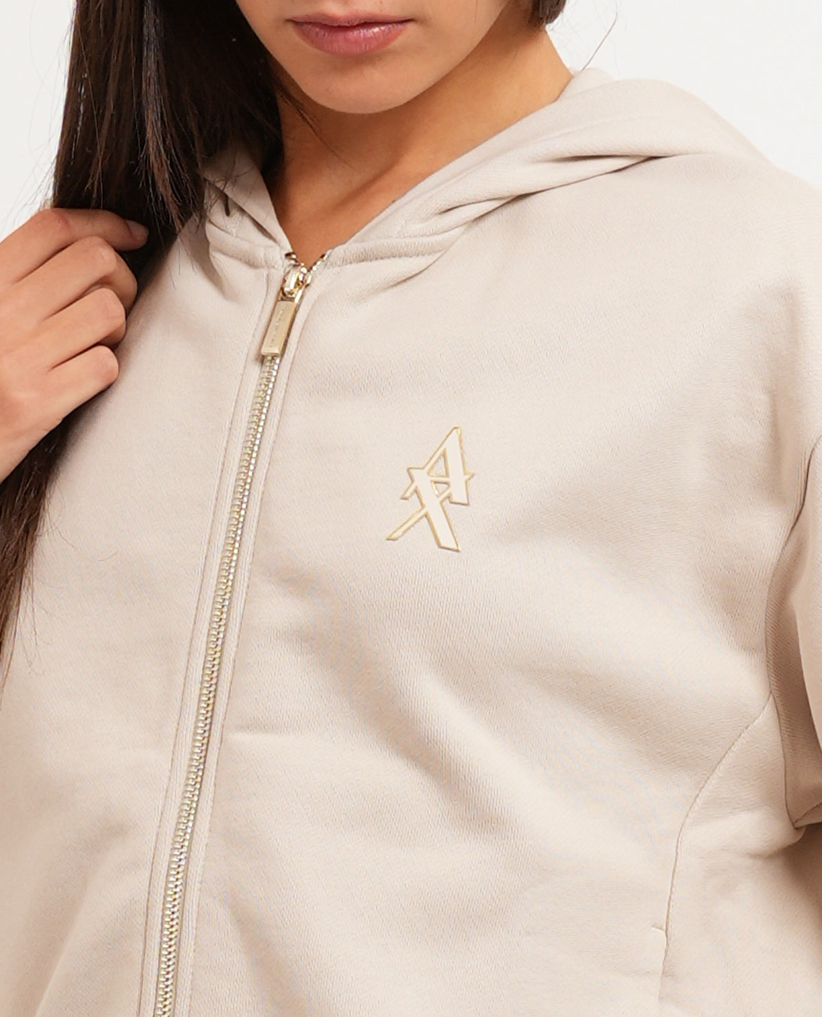 Felpa donna AX in cotone con cappuccio 