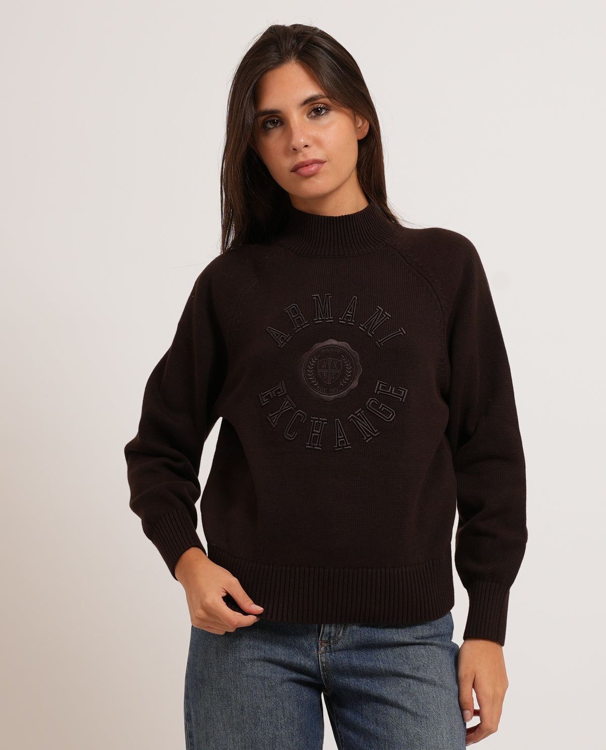 Pullover donna Armani crossover girocollo 