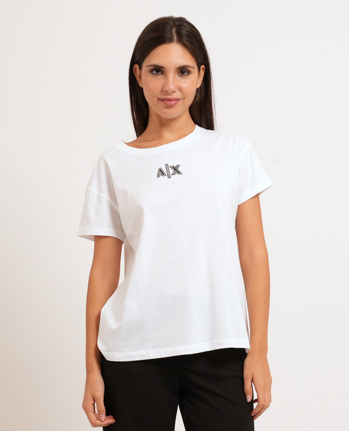 T-shirt donna AX logo glitter 