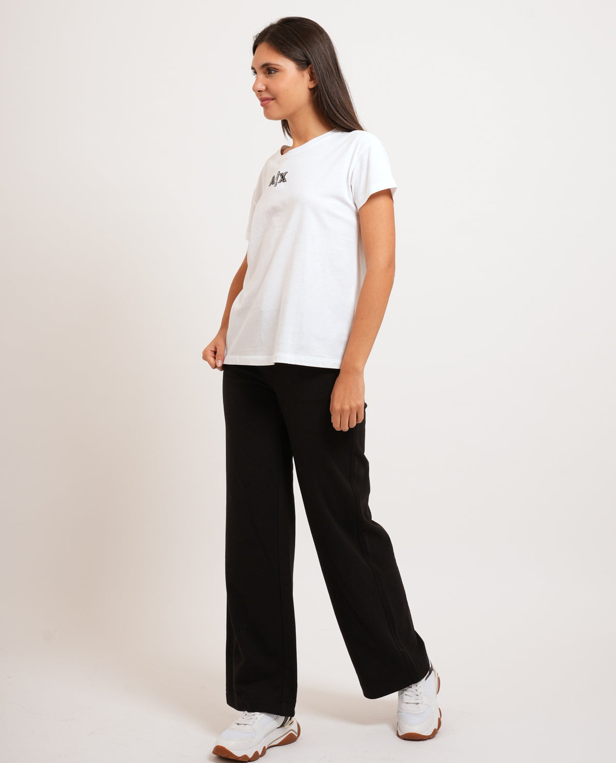 T-shirt donna AX logo glitter 