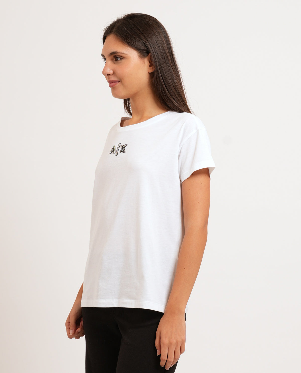 T-shirt donna AX logo glitter 