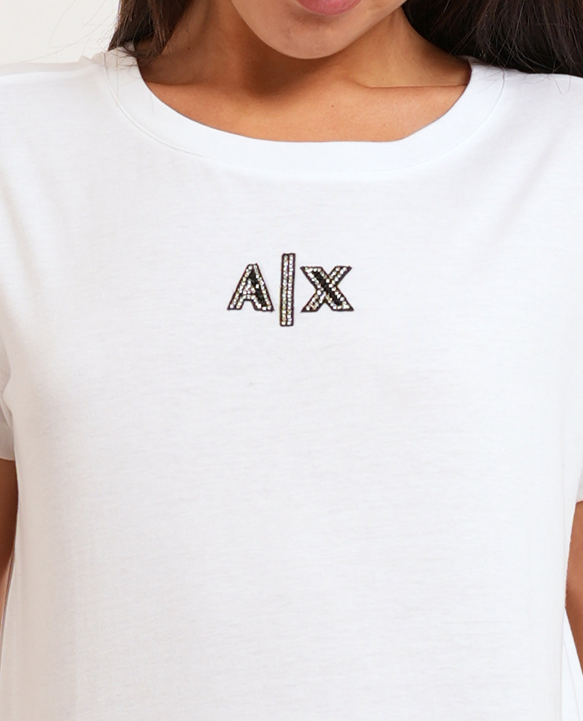 T-shirt donna AX logo glitter 