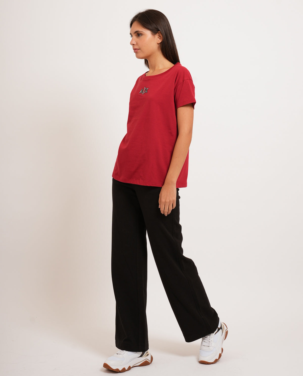 T-shirt donna AX logo glitter 