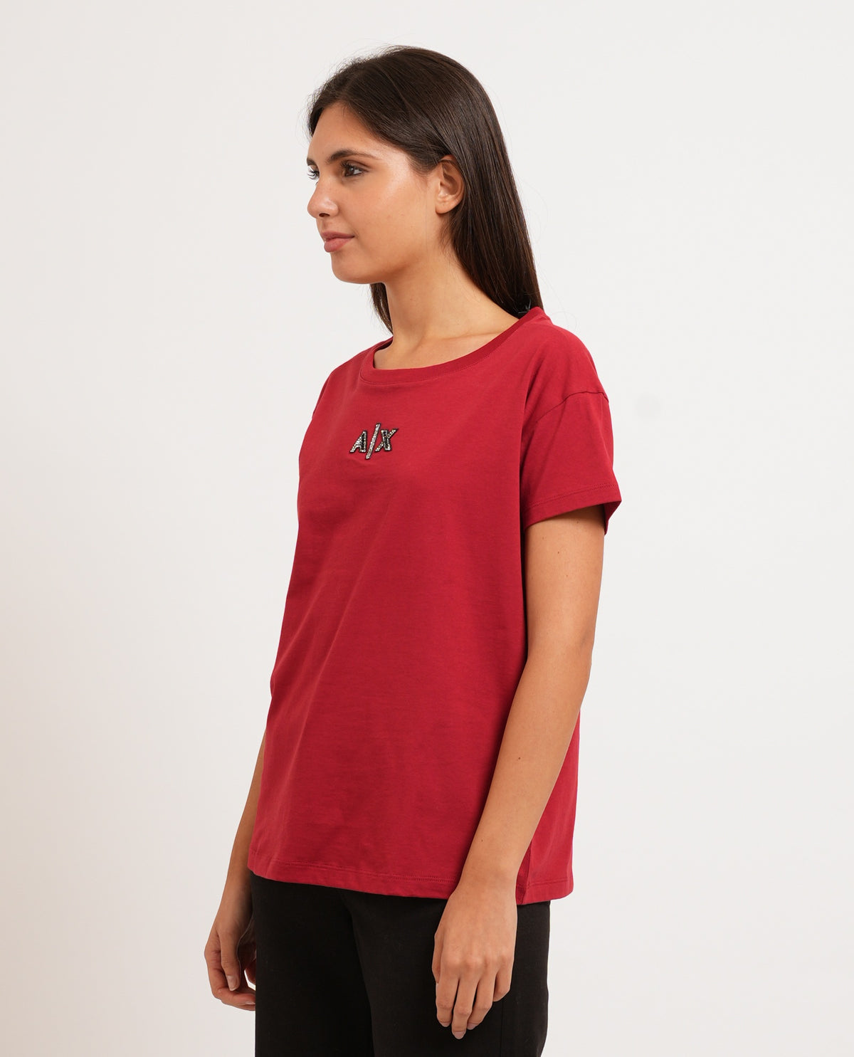 T-shirt donna AX logo glitter 