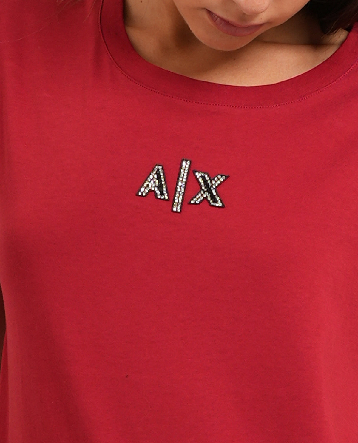T-shirt donna AX logo glitter 