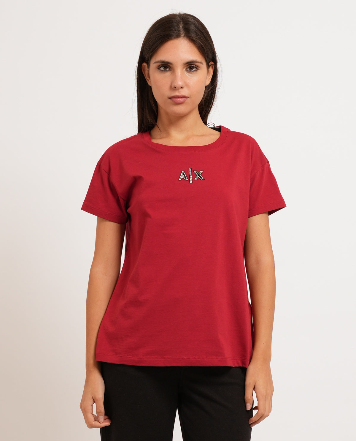T-shirt donna AX logo glitter 