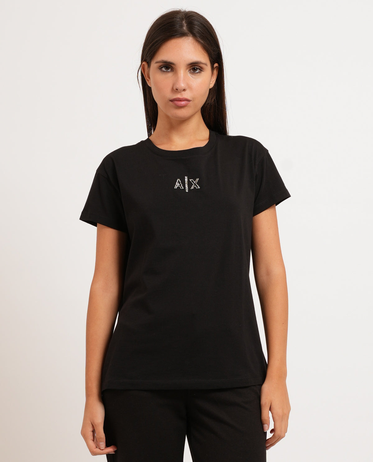 T-shirt donna AX logo glitter 