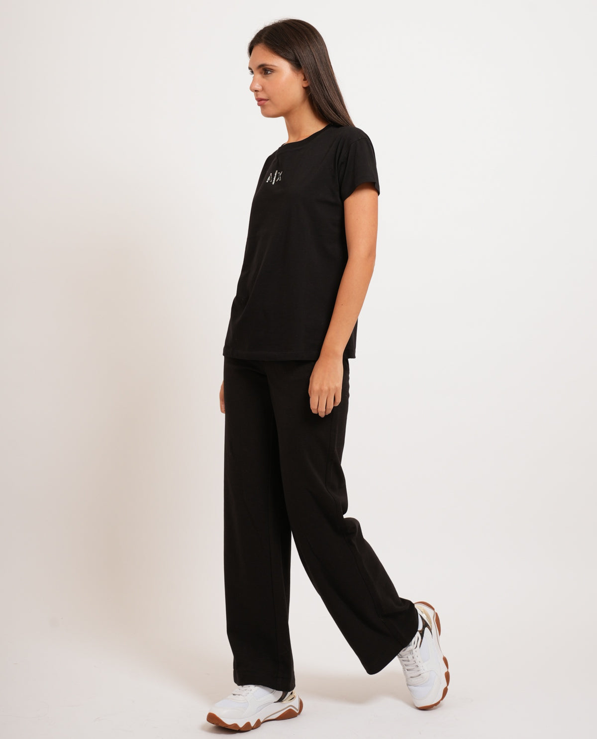 T-shirt donna AX logo glitter 