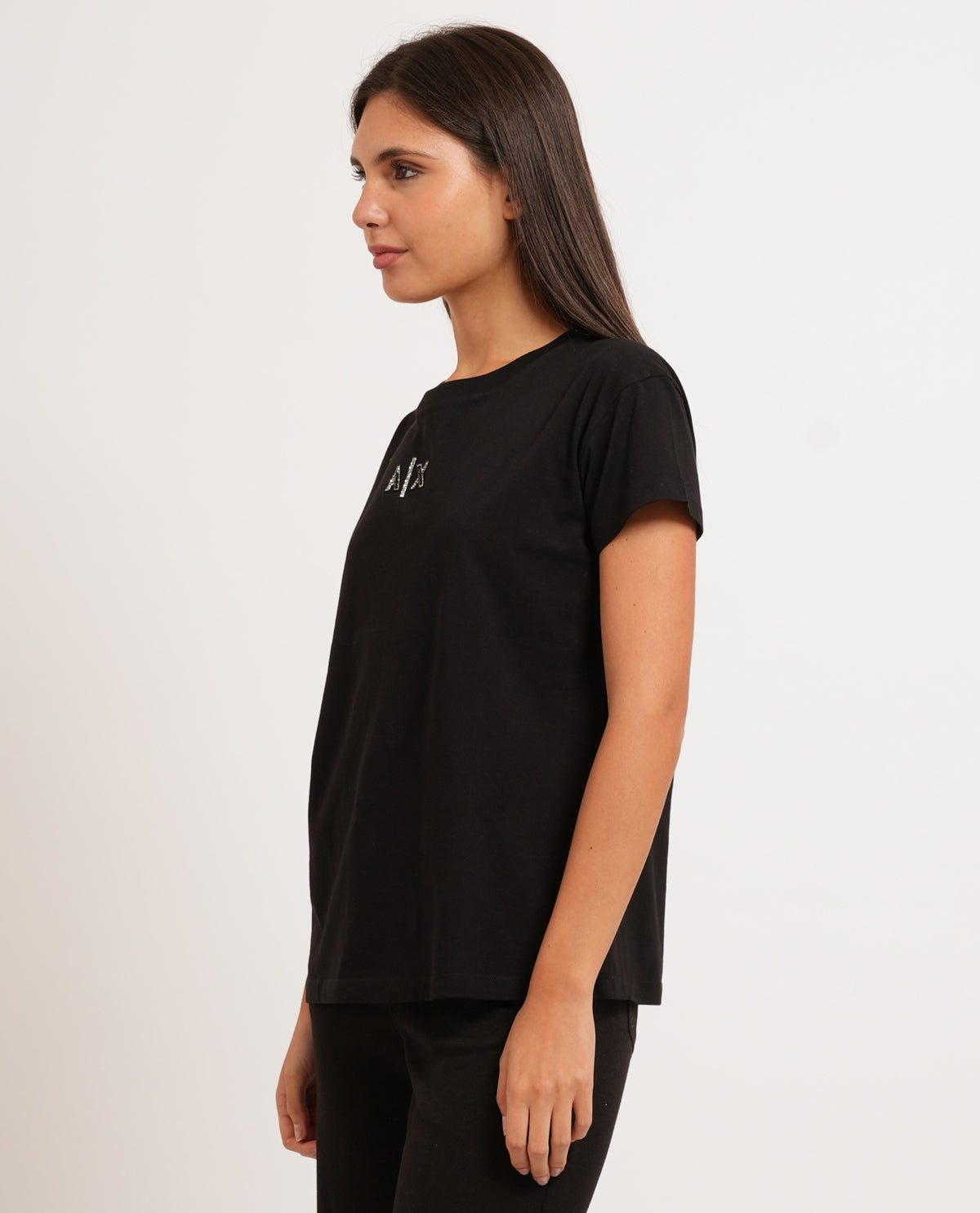 T-shirt donna AX logo glitter 