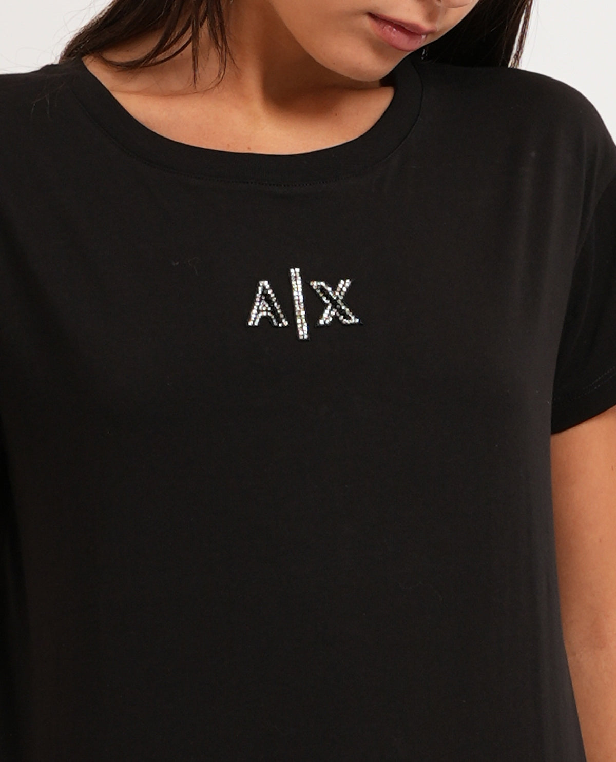 T-shirt donna AX logo glitter 