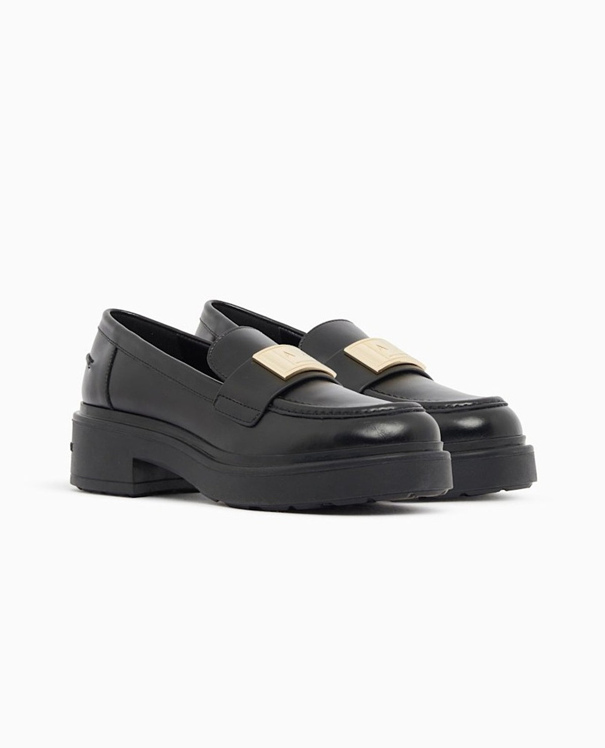 Mocassini donna AX in pelle e placca in metallo 