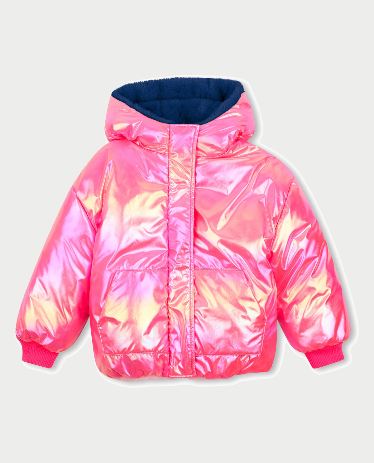 Giubbotto imbottito reversibile rosa Billieblush bambina 