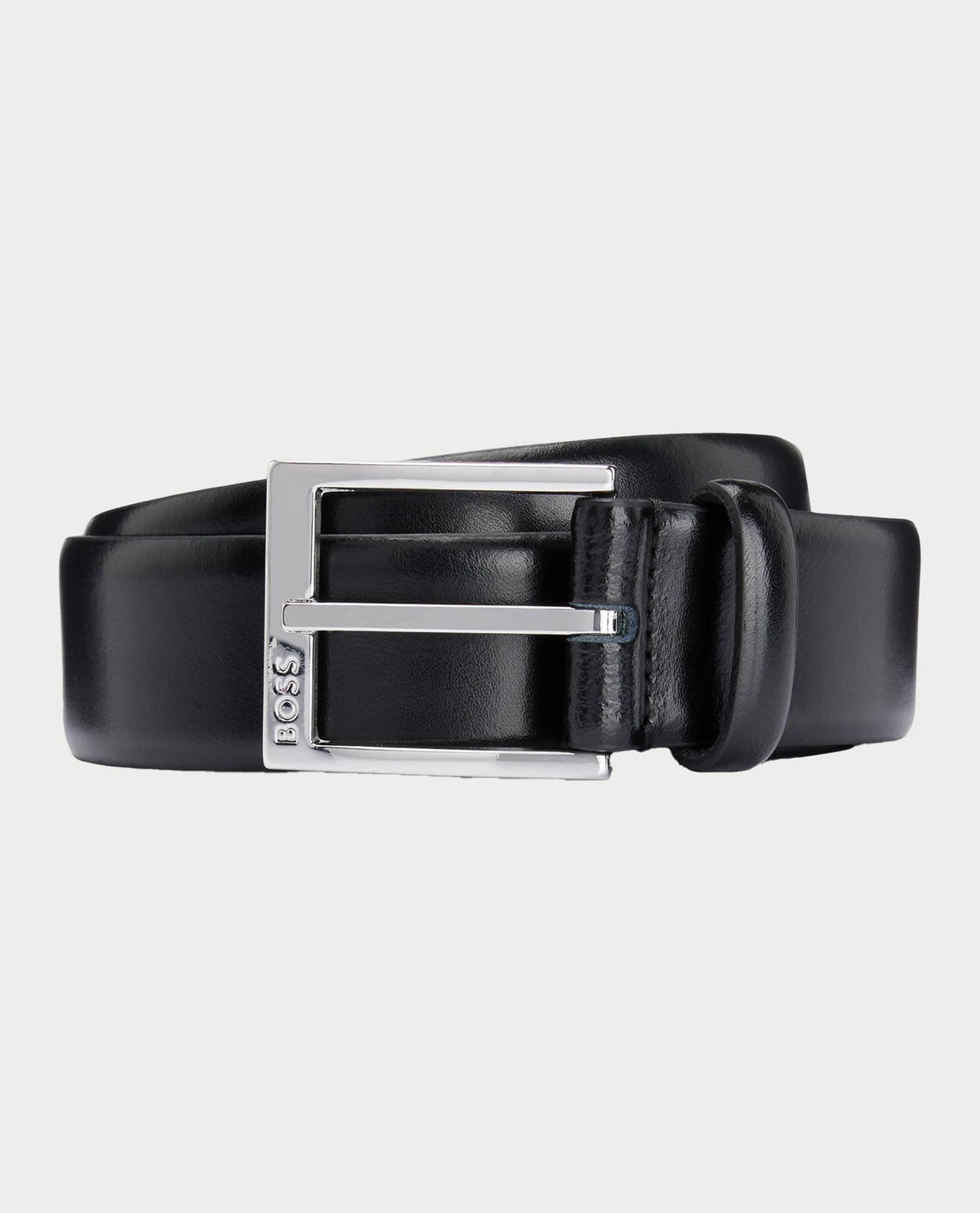 Cintura in pelle Boss con fibbia brandizzata 