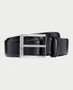 Boss leather belt with branded buckle