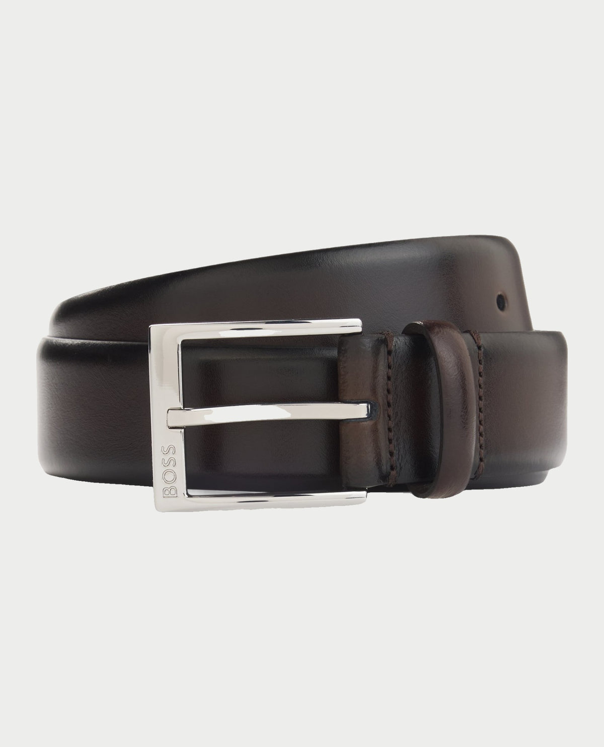 Cintura in pelle Boss con fibbia brandizzata 