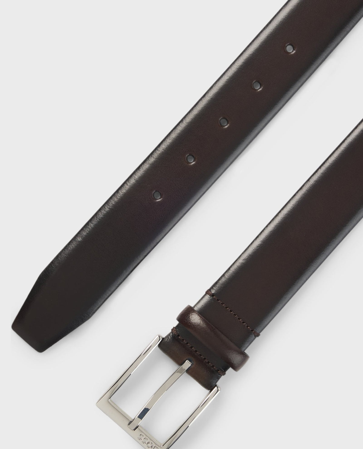 Cintura in pelle Boss con fibbia brandizzata 