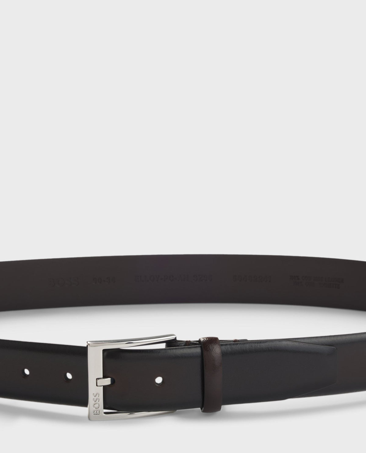 Cintura in pelle Boss con fibbia brandizzata 