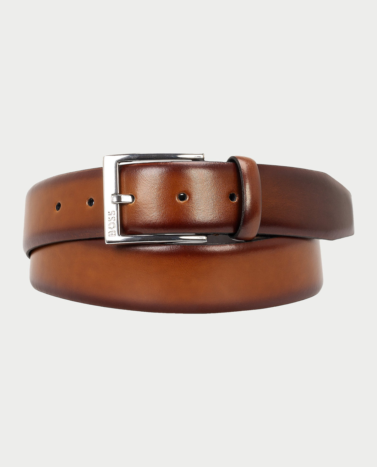 Cintura in pelle Boss con fibbia brandizzata 