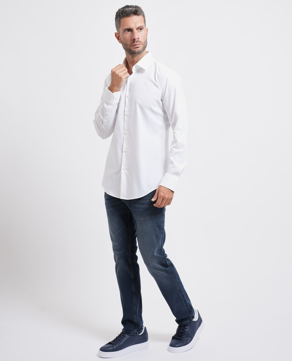 Camicia uomo Boss slim fit in twill elasticizzato 