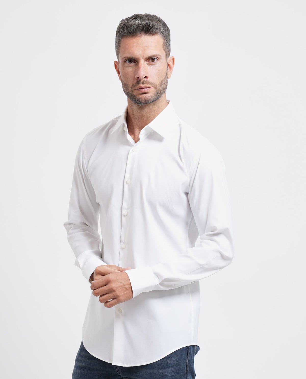 Camicia uomo Boss slim fit in twill elasticizzato 
