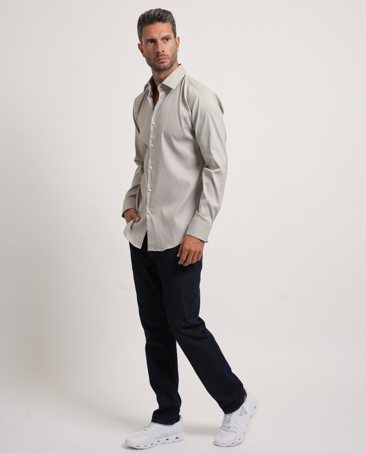 Camicia uomo Boss slim fit in twill elasticizzato 