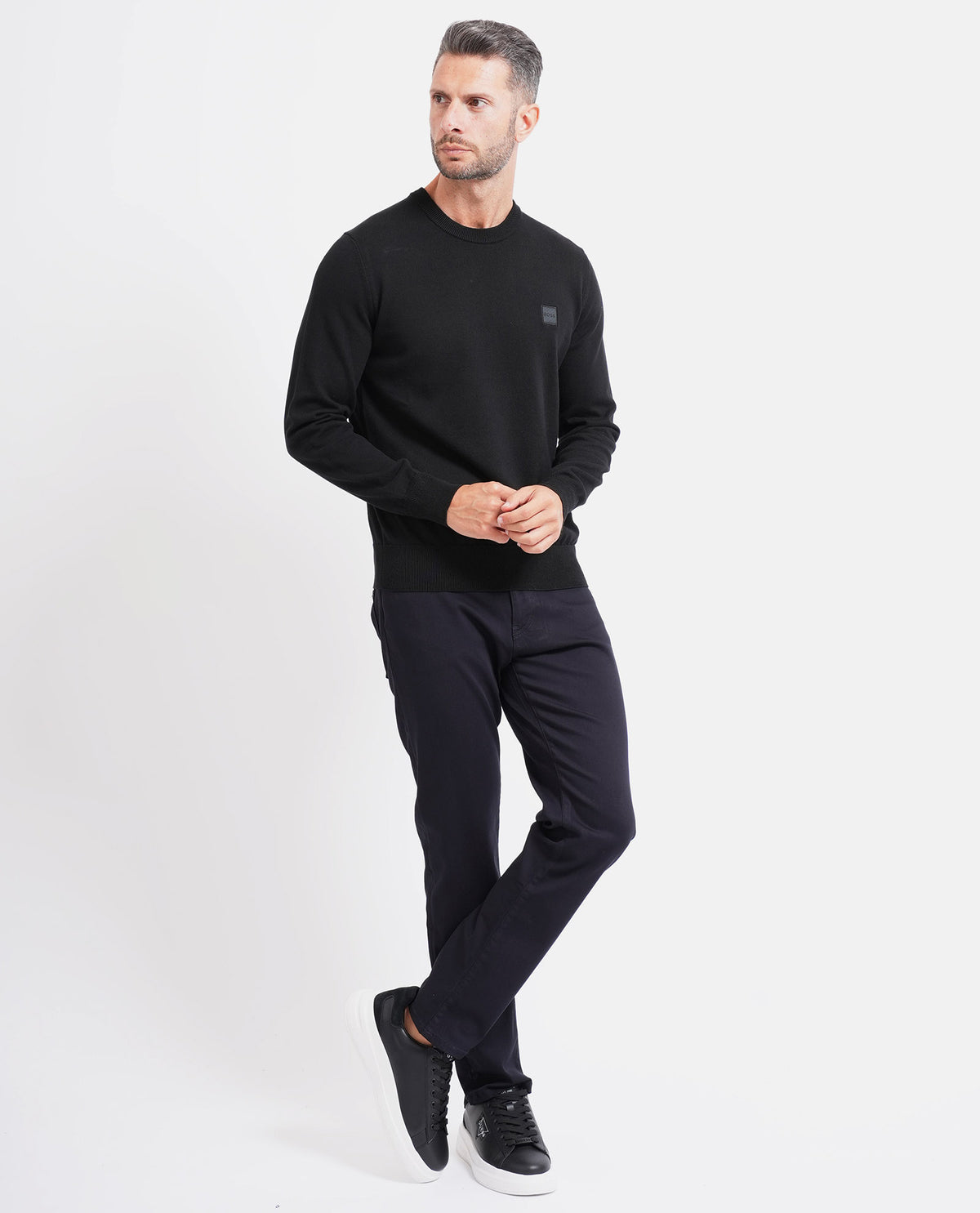 Maglione in misto cotone e cashmere Boss uomo 