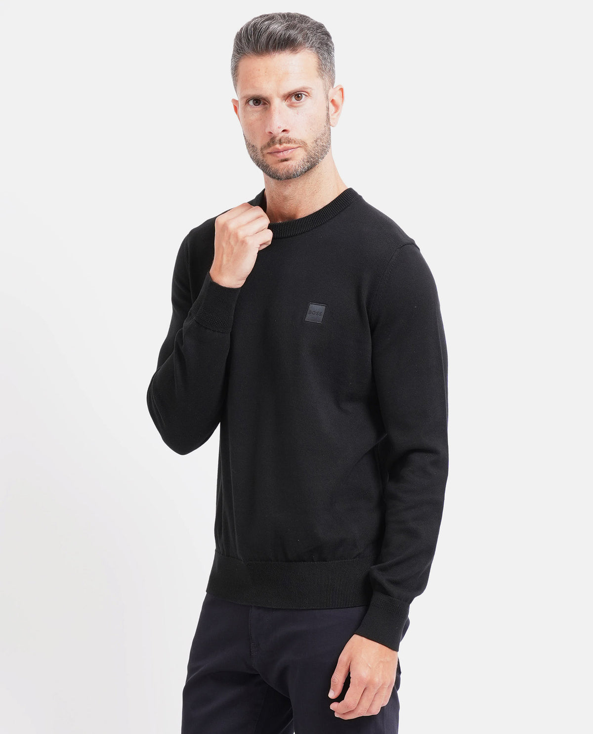 Maglione in misto cotone e cashmere Boss uomo 