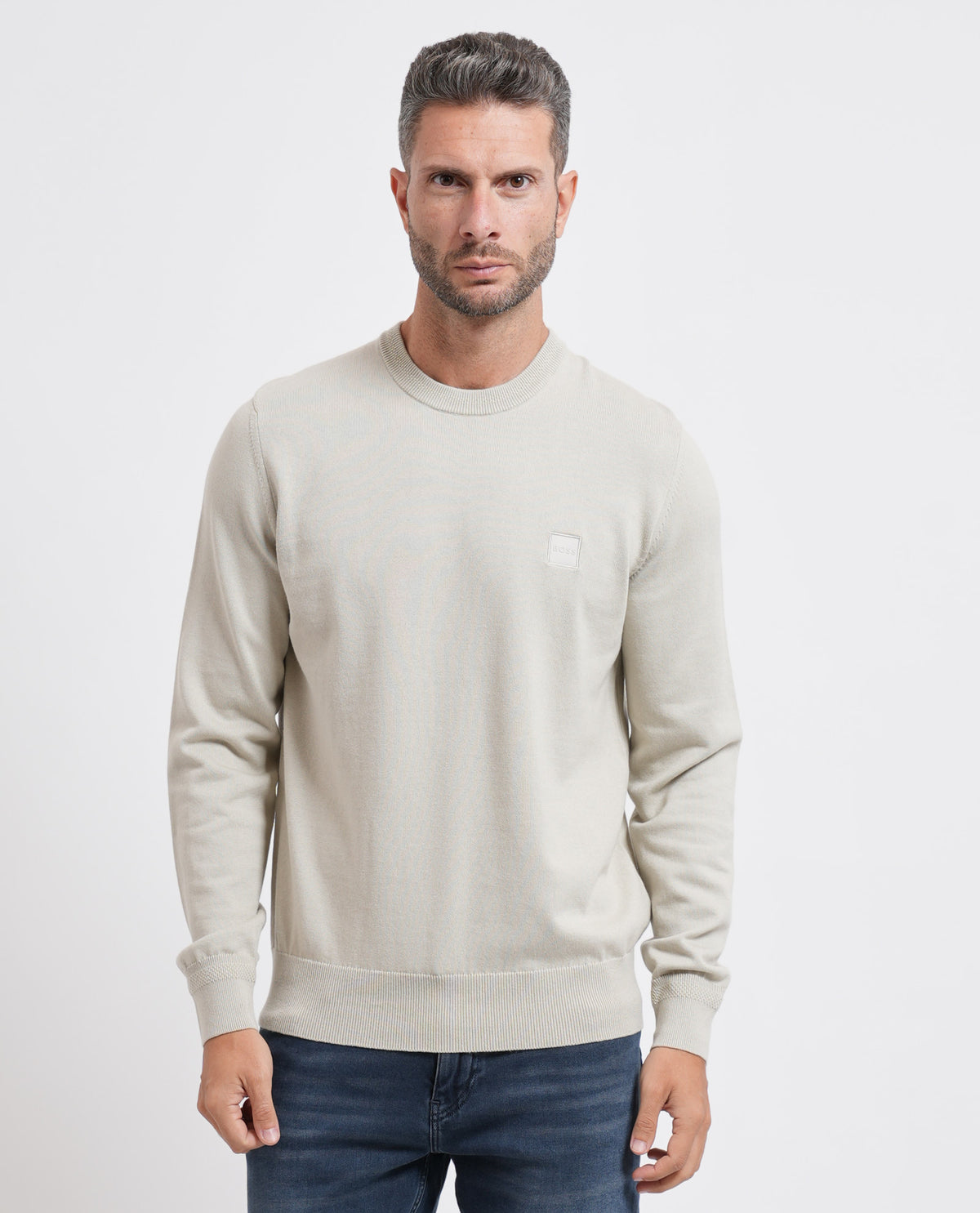 Maglione in misto cotone e cashmere Boss uomo 