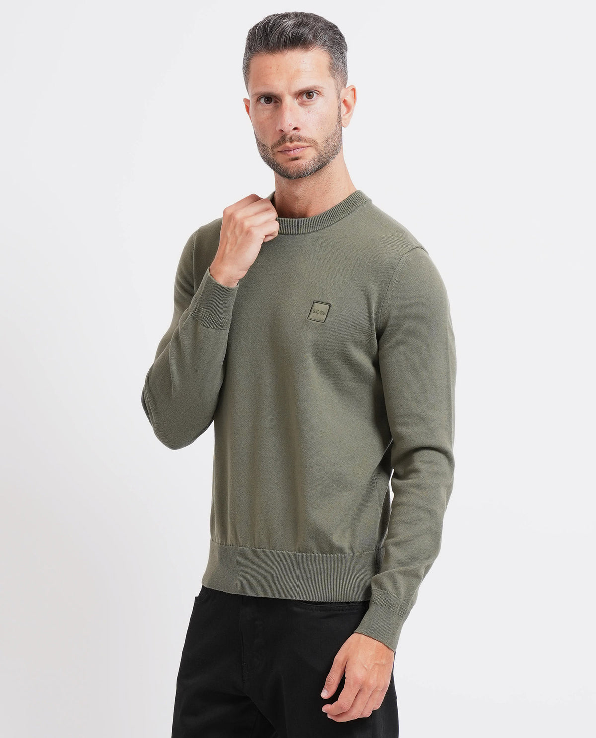 Maglione in misto cotone e cashmere Boss uomo 