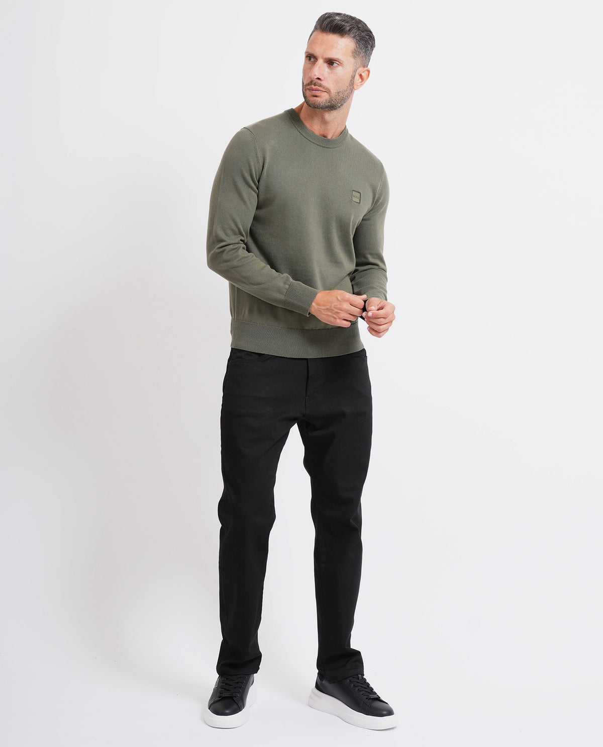 Maglione in misto cotone e cashmere Boss uomo 